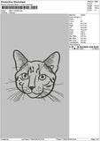 Cat Outline 1304 Embroidery File 6 sizes