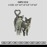 Cats 1412 Embroidery File 6 sizes