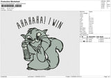Cat win Embroidery File 6 size