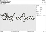 chef lucia Embroidery File 6 size