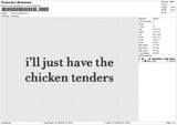 Chicken tender Embroidery File 6 size