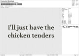 Chicken tender Embroidery File 6 size