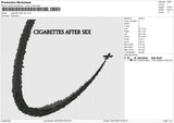 Cigarettes after sex Embroidery File 6 size