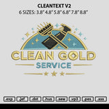 Cleantext V2 Embroidery File 6 sizes