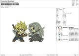 Cloud Strife Embroidery File 6 size