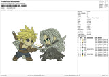 Cloud Strife Embroidery File 6 size