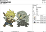 Cloud Strife Embroidery File 6 size