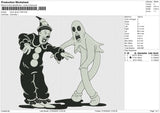 Clown Ghost 7425 Embroidery File 6 size