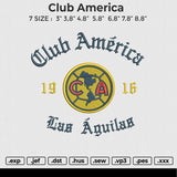Club America Embroidery File 6 size