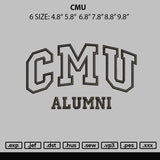 Cmu Embroidery File 6 sizes