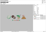 Coconut0605 Embroidery File 6 sizes