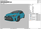 Blue Car 2024 Embroidery File 6 sizes