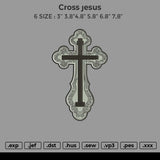 Cross Jesus Embroidery File 6 size