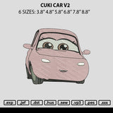 Cuki Car V2 Embroidery File sizes