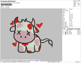 Cow Red Luv Davis embroidery