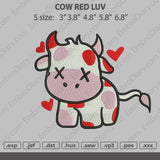 Cow Red Luv Davis embroidery