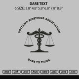 Dare Text Embroidery File 6 sizes