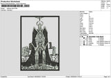 Darkness Rectangle Devil Embroidery File 6 sizes