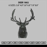 Deer 1802 Embroidery File 6 sizes