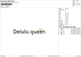 Delulu Embroidery File 6 size