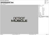 Detroit M Embroidery File 6 sizes