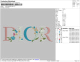 Dior Text Flowers Embroidery