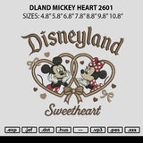 Dland Mickey Heart 2601 Embroidery File 6 sizes