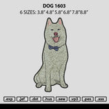 Dog 1603 Embroidery File 6 sizes
