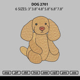 Dog 2701 Embroidery File 6 sizes
