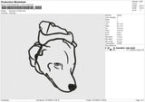 Dog Head 121224 E Embroidery File 9 size