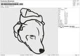 Dog Head 121224 E Embroidery File 9 size