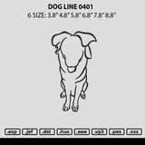 Dog Line 0401 Embroidery File 6 sizes