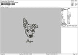 Dog Line 0112 Embroidery File 6 sizes