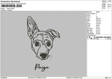 Dog Line 0112 Embroidery File 6 sizes