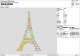 Eiffel1010 Embroidery File 6 sizes