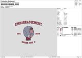Embarrassement Text Embroidery File 6 size