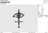 Eye blade Embroidery File 6 size