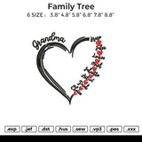 Family tree Embroidery File 6 size