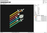 Fighter jet Embroidery File 6 size