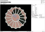 Flower Logo Embroidery File 6 sizes