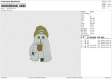 Ghost Boba Embroidery File 6 size