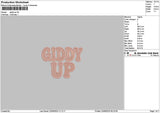 Giddytext Embroidery File 6 sizes