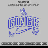 Gingetext Embroidery File 6 sizes