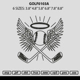 Golf0103a Embroidery File 6 sizes