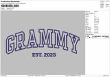 GRAMMY Embroidery File 6 Size