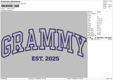 GRAMMY Embroidery File 6 Size