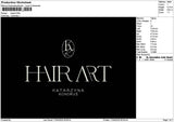 Hairart Embroidery File 6 sizes