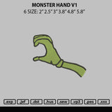 Monster Hand V1 Embroidery File 6 sizes