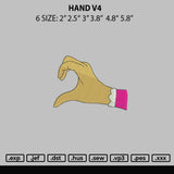 Hand V4 Embroidery File 6 sizes