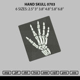 Hand Skull Embroidery File 6 sizes